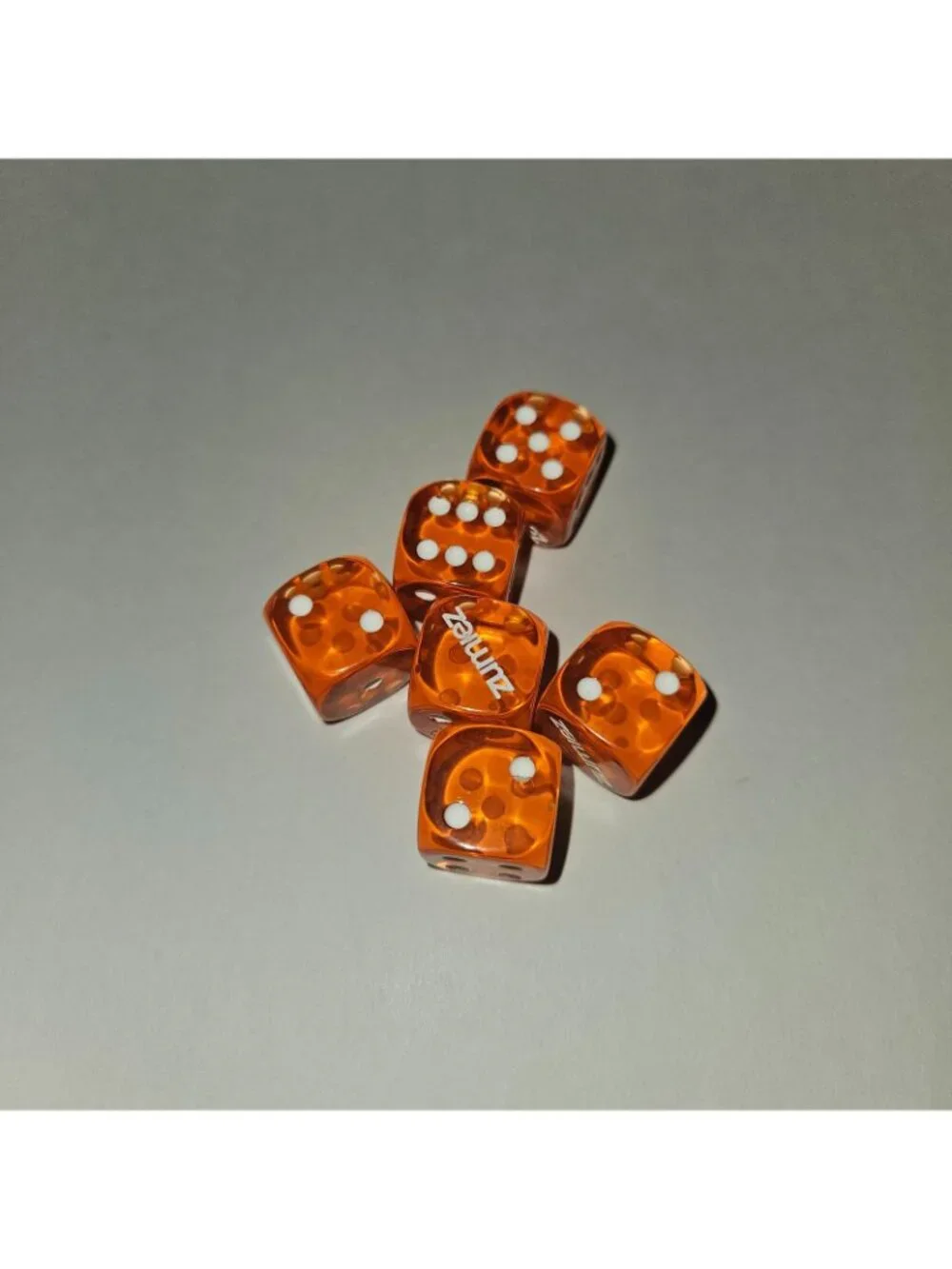 6 Orange White Dice Lot Zumiez Game Replacement Collectible